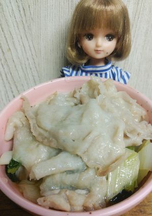 リカちゃん♡ネギ 小松菜 豚肉の蒸し焼き-レシピのメイン写真