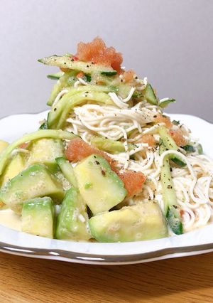 アボキュウ明太子のとうふそうめん風-レシピのメイン写真