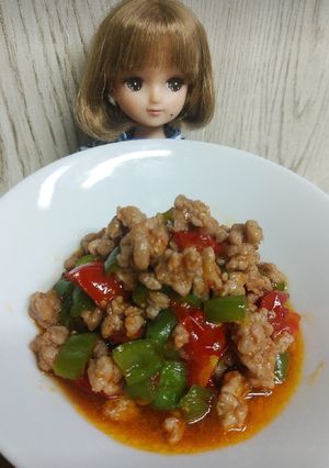 リカちゃん♡甘辛しし唐トマトピリ辛ミンチ-レシピのメイン写真