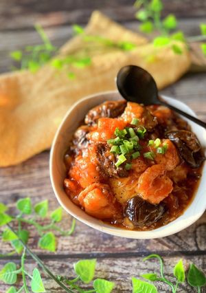 ☆海老チリとろっと茄子の半熟卵丼☆-レシピのメイン写真