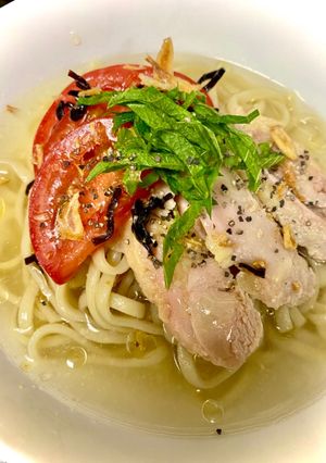 賄い！鶏もも肉とトマトの冷やし沖縄そば！-レシピのメイン写真