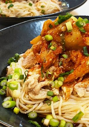 ごまキムチ☆豚しゃぶ素麺-レシピのメイン写真