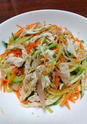 ササミと野菜の梅肉すりゴマあえ-レシピのメイン写真