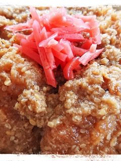 夕食の残り物☆甘口ごまみそヒレかつ丼-レシピのメイン写真