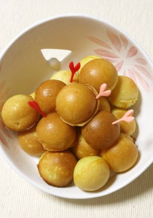 HMでまんまるカステラ♪♪(たこ焼き器）-レシピのメイン写真