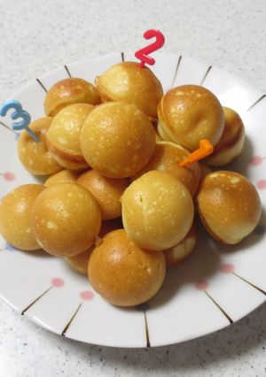米粉でまんまるカステラ♪♪(たこ焼き機）-レシピのメイン写真