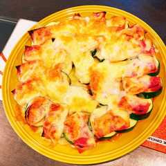 รูปของ ズッキーニのベーコンチーズ焼き