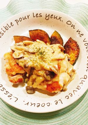 鶏肉とかぼちゃのソテー☆クリームソース★-レシピのメイン写真