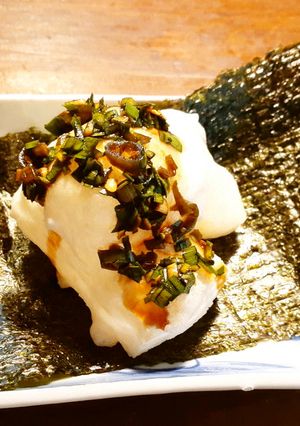 ニラ青唐辛子醤油の磯辺餅-レシピのメイン写真