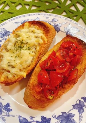 トマトバジル&しらすチーズのブルケッタ☆-レシピのメイン写真
