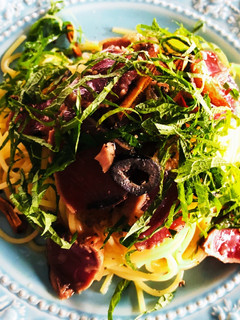 カツオタタキのパスタ柚子胡椒風味♪-レシピのメイン写真