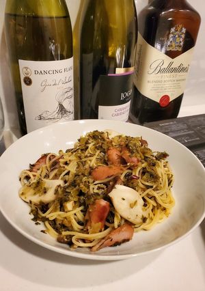簡単すぐ！　ピリ辛高菜パスタ-レシピのメイン写真
