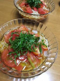 大葉とトマトの素麺☆胡麻油風味-レシピのメイン写真