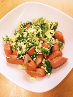 ウインナーとレタスとチーズ卵炒め-レシピのメイン写真