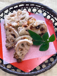 枝豆と鰯の蓮根はさみ揚げ-レシピのメイン写真