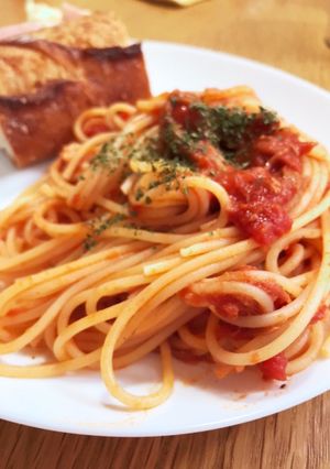 ツナのトマトソースパスタ-レシピのメイン写真