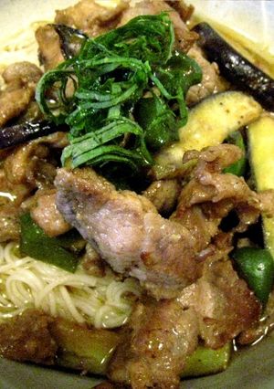 豚肉と夏野菜でスタミナそうめん！-レシピのメイン写真