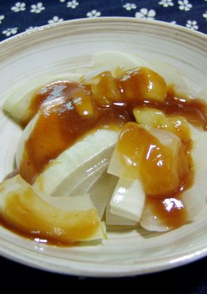 レンジでチンする『玉ねぎの甘味噌和え』-レシピのメイン写真
