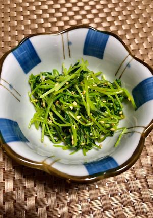 レンジで簡単!豆苗のごま和え-レシピのメイン写真