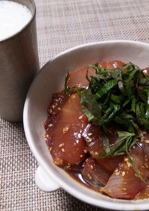 ハマチの漬け*大葉盛り-レシピのメイン写真