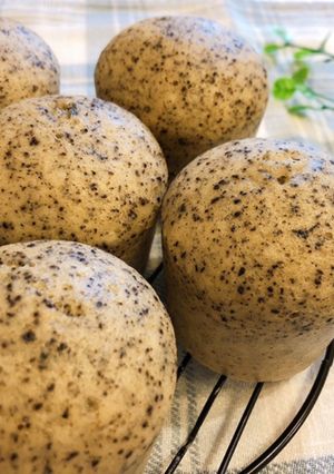 ＊黒ごまきな粉蒸しパン＊-レシピのメイン写真