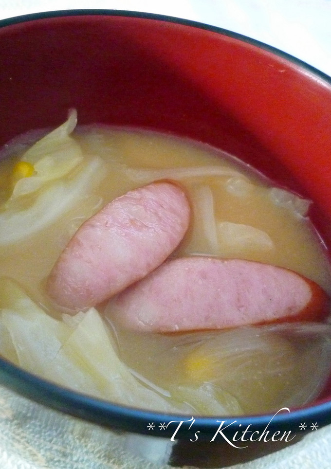 ☆ソーセージと野菜のお味噌汁☆-レシピのメイン写真