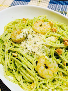 エビくるみバジルのジェノベーゼパスタ!-レシピのメイン写真
