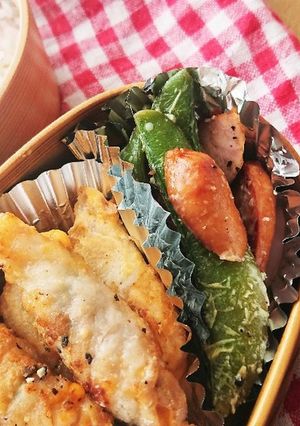 お弁当★スナップエンドウとソーセージ炒め-レシピのメイン写真