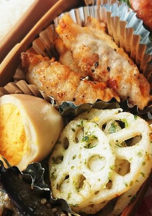お弁当★レンコン磯辺揚げ★ガーリック塩味-レシピのメイン写真