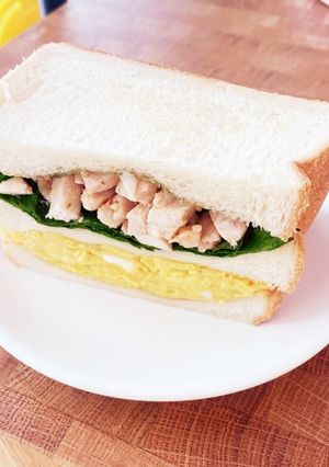 大葉とパクチーの鶏たまサンドイッチ-レシピのメイン写真