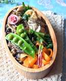 しそ餃子、香草ささみ弁当 詰め方