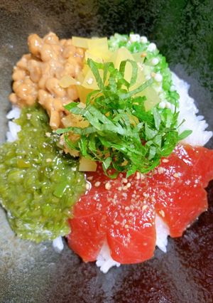 ダイエット マグロ×ネバネバ ばくだん丼-レシピのメイン写真