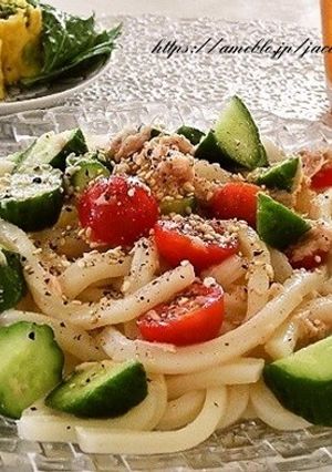 きゅうりとツナの冷やしうどん-レシピのメイン写真
