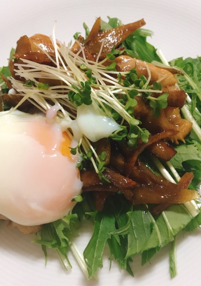 鶏ごぼう丼〜自家製温泉たまごを添えて〜-レシピのメイン写真