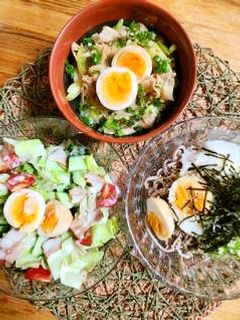 煮卵で麺・丼・サラダ-レシピのメイン写真