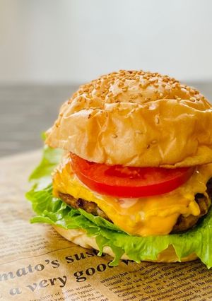 ふんわり軽い甘めのバンズ〜胡麻風味〜-レシピのメイン写真