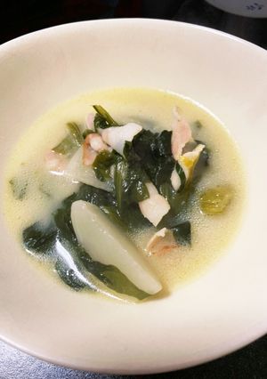 かぶとほうれん草のミルクスープ-レシピのメイン写真