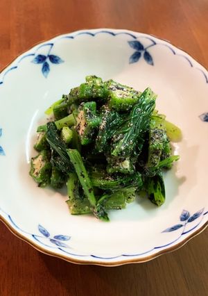 簡単！オクラと小松菜の胡麻味噌和え-レシピのメイン写真