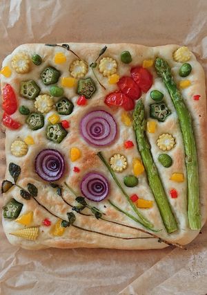 美味しく楽しく*ガーデンフォカッチャ-レシピのメイン写真