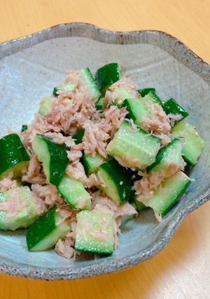 夏にさっぱり！ツナときゅうりの梅こぶ和え-レシピのメイン写真