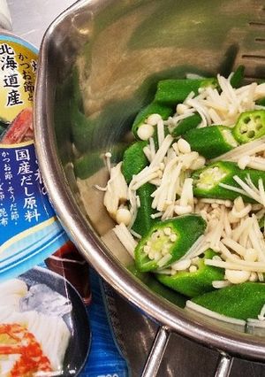 オクラと、えのきのおかかあえ-レシピのメイン写真