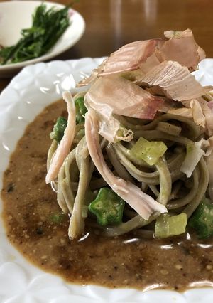 かつお節たっぷり！冷汁風志布志の夏そば-レシピのメイン写真