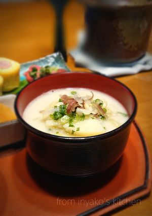 ∅じゃがいも 茄子 もやし の味噌汁∅-レシピのメイン写真