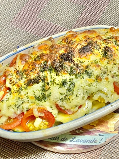 ジャガイモと夏野菜のチーズ焼き-レシピのメイン写真