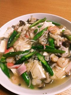 アスパラと小蛯名のあんかけ豆腐-レシピのメイン写真