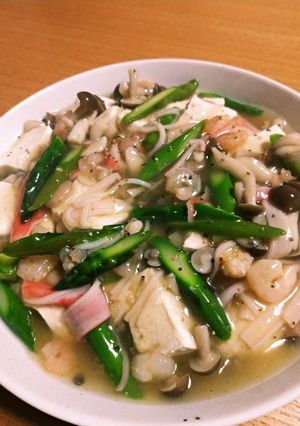 アスパラと小蛯名のあんかけ豆腐-レシピのメイン写真