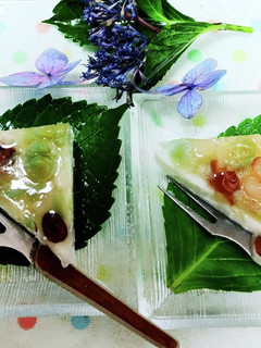 冷菓~水無月風〈牛乳寒天バ−ジョン〉-レシピのメイン写真