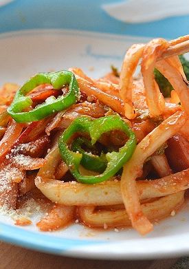 白菜の芯を細く切ってナポリタン風♪-レシピのメイン写真