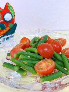 ミニトマトとさやいんげんのサラダ-レシピのメイン写真