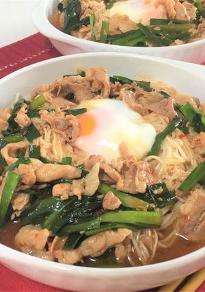 ピリ辛!豚にら麻婆ソーメン-レシピのメイン写真